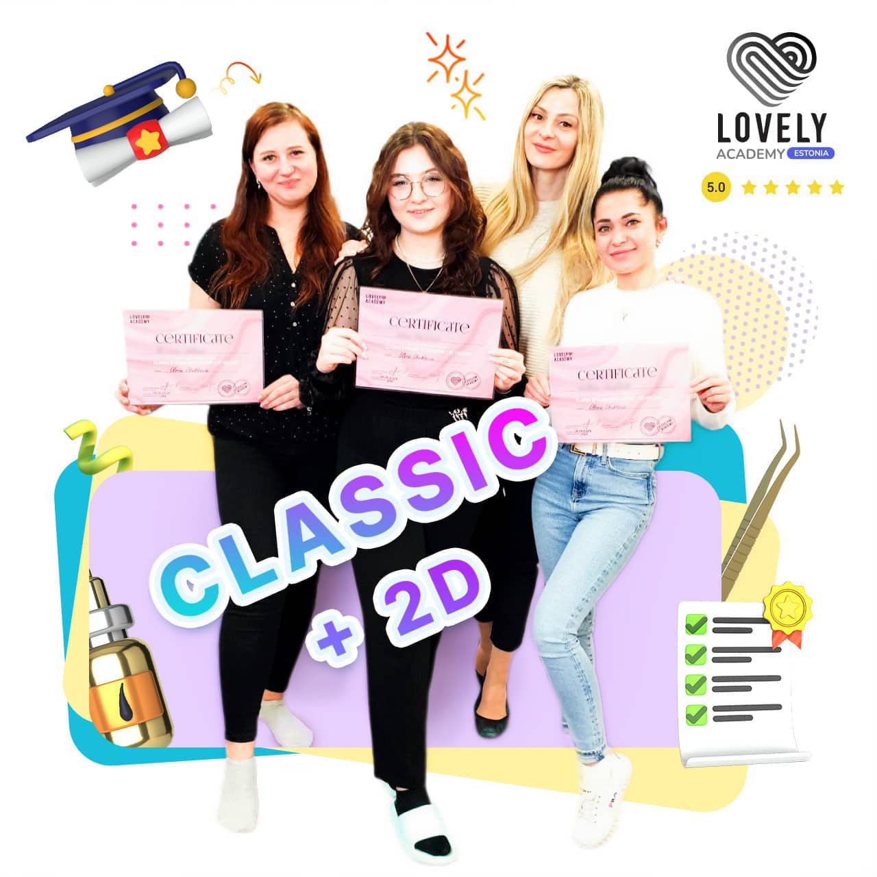 Kahepäevane klassikaliste ja 2D volüümripsmete intensiivkoolitus Tallinnas