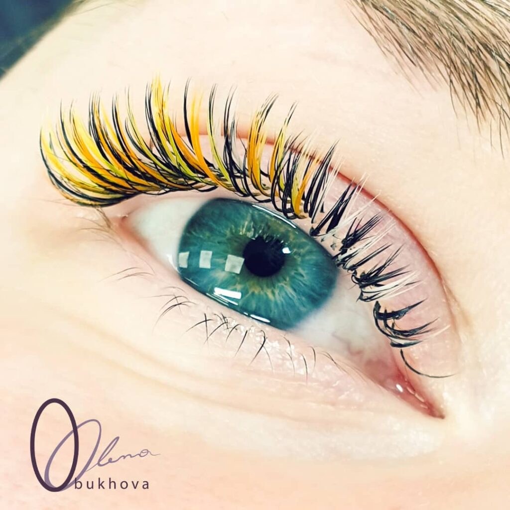 A striking Wet Look design using alternating black, yellow, and white spikes