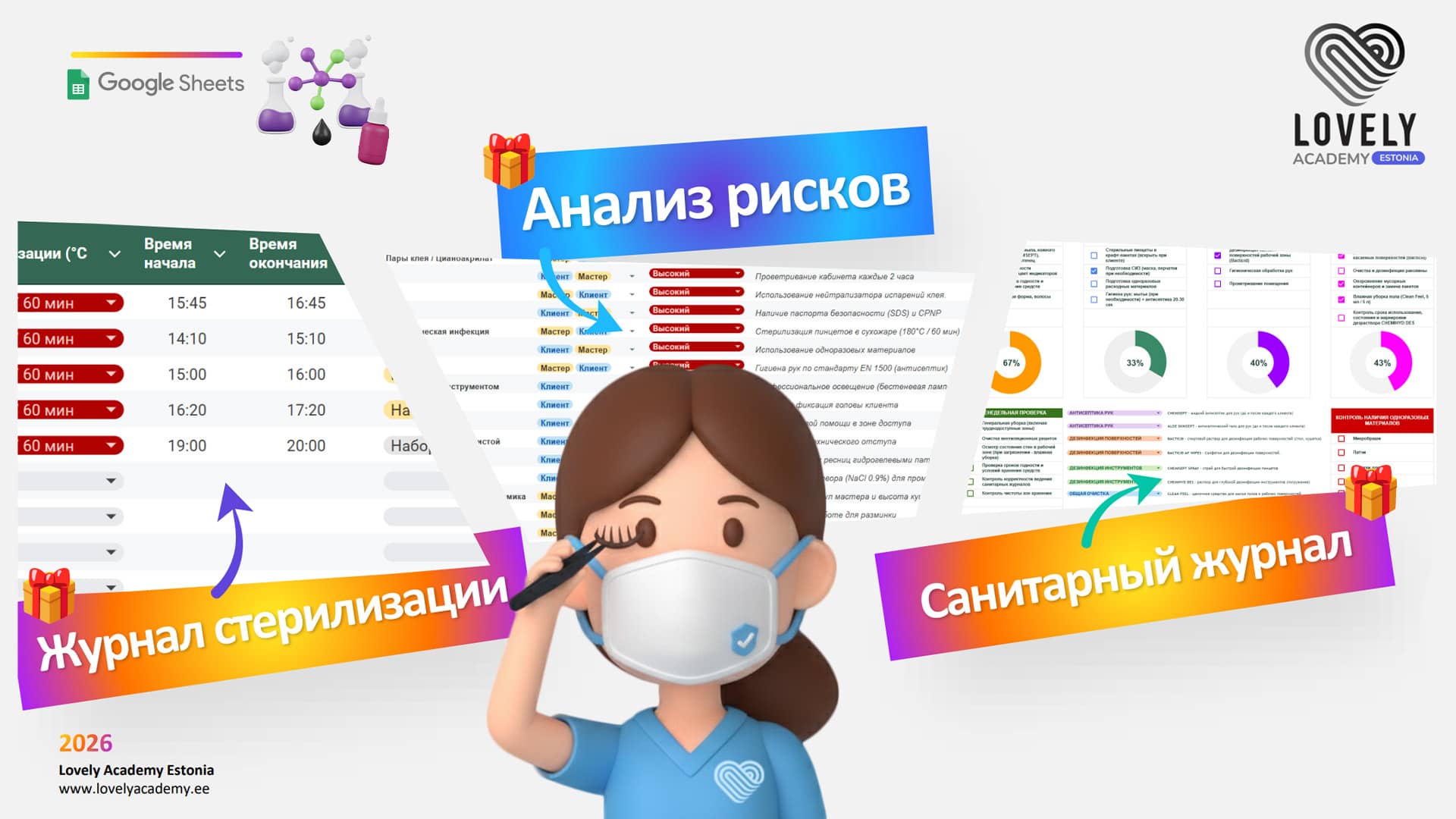 Шаблоны документов для мастера по наращиванию ресниц: журнал стерилизации, санитарный контроль и анализ рисков